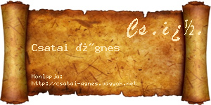 Csatai Ágnes névjegykártya