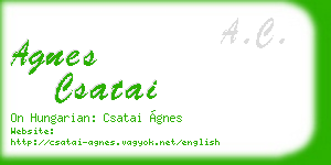 agnes csatai business card