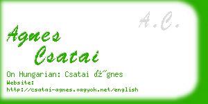 agnes csatai business card